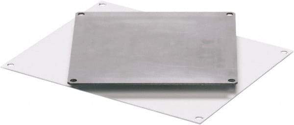 Fibox - 10" OAW x 8" OAH White Painted Electrical Enclosure Back Panel - 10" x 8" Box, Steel, Use with ARCA 1084/ARCA 1086 - Americas Industrial Supply