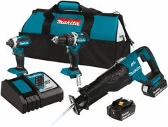 Makita - 18 Volt Cordless Tool Combination Kit - Includes Hammer Drill, Impact Driver & Circular Saw, Lithium-Ion Battery Included - Americas Industrial Supply