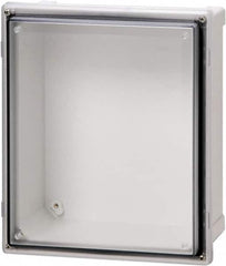 Fibox - Polycarbonate Standard Enclosure Hinge Cover - NEMA 4, 4X, 6, 6P, 12, 13, 12" Wide x 14" High x 7" Deep, Impact, Moisture & Corrosion Resistant, Dirt-tight & Dust-tight - Americas Industrial Supply