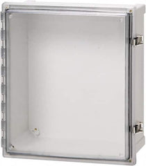 Fibox - Polycarbonate Standard Enclosure Hinge Cover - NEMA 4, 4X, 6, 6P, 12, 13, 12" Wide x 14" High x 7" Deep, Impact, Moisture & Corrosion Resistant, Dirt-tight & Dust-tight - Americas Industrial Supply