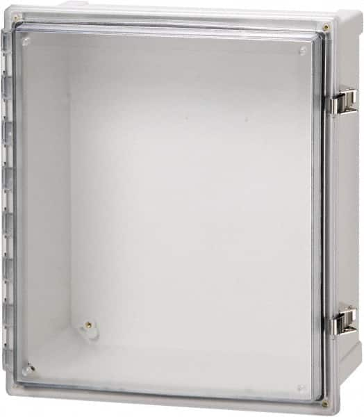 Fibox - Polycarbonate Standard Enclosure Hinge Cover - NEMA 4, 4X, 6, 6P, 12, 13, 8" Wide x 8" High x 4" Deep, Impact, Moisture & Corrosion Resistant, Dirt-tight & Dust-tight - Americas Industrial Supply