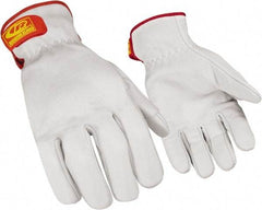 Ringers Gloves - Size S (8), ANSI Cut Lvl 3, Goatskin Leather Cut Resistant Gloves - Hook & Loop Cuff, White, Paired - Americas Industrial Supply
