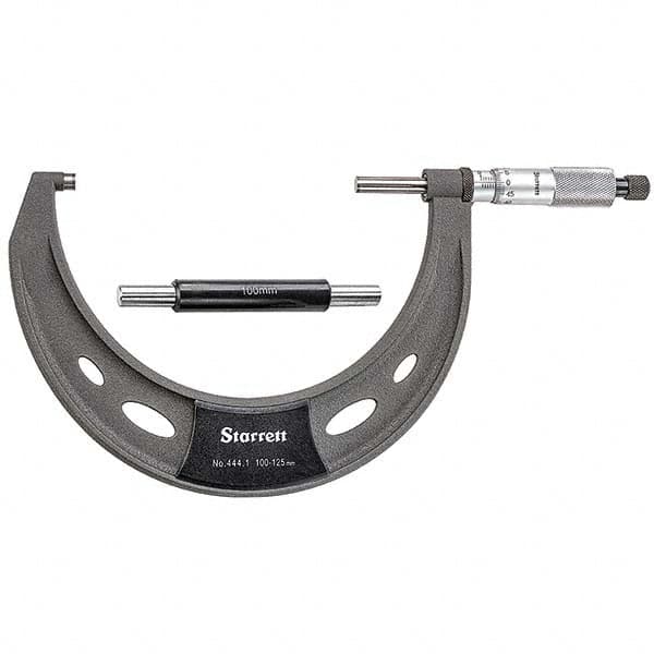 Starrett - Mechanical Outside Micrometers Minimum Measurement (mm): 100.00 Maximum Measurement (mm): 125.00 - Americas Industrial Supply