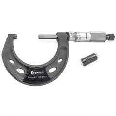 Starrett - Mechanical Outside Micrometers Minimum Measurement (mm): 25.00 Maximum Measurement (mm): 50.00 - Americas Industrial Supply