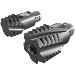 Iscar - MT-ISO-MM Grade IC908 Carbide Thread Milling Tip Insert - TiAlN Finish, 4 Flutes, 12mm Cutting Diam, 9mm Depth of Cut, 14.3mm Extension - Americas Industrial Supply