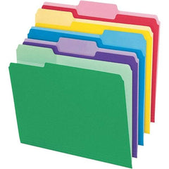 Pendaflex - 11-5/8 x 9-1/2", Letter Size, Assorted Colors, File Folders with Top Tab - 11 Point Stock, Assorted Tab Cut Location - Americas Industrial Supply