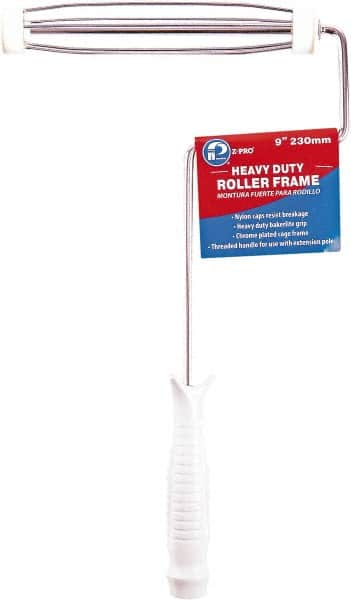 Premier Paint Roller - 9" Wide x 13" Long Heavy-Duty Birdcage Frame - Steel Frame, Plastic Handle - Americas Industrial Supply