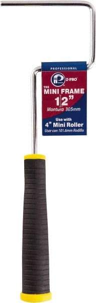 Premier Paint Roller - 4" Wide x 12" Long Mini Roller Frame - Steel Frame, Plastic Handle - Americas Industrial Supply