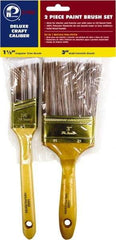 Premier Paint Roller - 1-1/2 & 3" Angle/Flat Polyester General Purpose Paint Brush Set - 2-1/4 & 3" Bristle Length, 6 & 6-1/2" Wood Sash & Beavertail Handle - Americas Industrial Supply