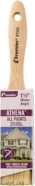 Premier Paint Roller - 1-1/2" Flat Polyester/Natural General Purpose Paint Brush - 2-1/4" Bristle Length, 5" Wood Beavertail Handle - Americas Industrial Supply