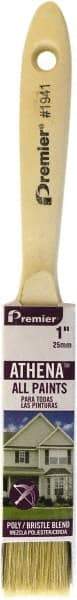 Premier Paint Roller - 1" Flat Polyester/Natural General Purpose Paint Brush - 2-1/4" Bristle Length, 5" Wood Beavertail Handle - Americas Industrial Supply