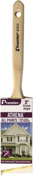 Premier Paint Roller - 2-1/2" Angled Polyester/Natural Angular Brush - 2" Bristle Length, 7" Wood Sash Handle - Americas Industrial Supply