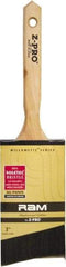 Premier Paint Roller - 3" Angled Polyester Angular Brush - 3-1/2" Bristle Length, 2" Wood Sash Handle - Americas Industrial Supply