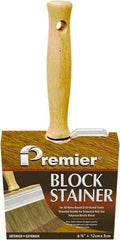 Premier Paint Roller - 5" Flat Polyester/Natural Stainer Brush - 3" Bristle Length, 5-1/4" Wood Threaded Wood Handle - Americas Industrial Supply