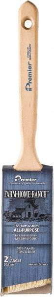 Premier Paint Roller - 3" Angled Polyester Angular Brush - 3" Bristle Length, 7" Wood Sash Handle - Americas Industrial Supply