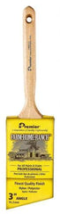 Premier Paint Roller - 3" Angled Nylon/Polyester Angular Brush - 3-1/4" Bristle Length, 7-1/2" Wood Sash Handle - Americas Industrial Supply