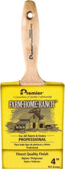 Premier Paint Roller - 4" Flat Nylon/Polyester General Purpose Paint Brush - 3-1/2" Bristle Length, 5-3/4" Wood Beavertail Handle - Americas Industrial Supply