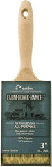 Premier Paint Roller - 3" Flat Polyester General Purpose Paint Brush - 3" Bristle Length, 5-3/4" Wood Beavertail Handle - Americas Industrial Supply