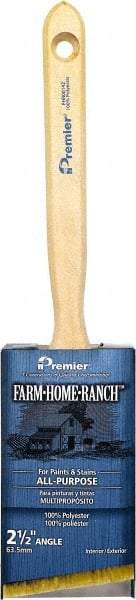 Premier Paint Roller - 2" Angled Polyester Angular Brush - 2-1/2" Bristle Length, 7-1/4" Wood Sash Handle - Americas Industrial Supply