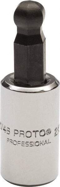 Proto - 1/4" Drive, 1/4" Hex Bit Socket - 1-1/2" OAL, 1.047" Bit Length, Ball End - Americas Industrial Supply