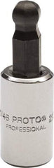 Proto - 1/4" Drive, 1/4" Hex Bit Socket - 1-1/2" OAL, 1.047" Bit Length, Ball End - Americas Industrial Supply