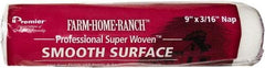 Premier Paint Roller - 3/16" Nap, 9" Wide Paint Roller Cover - Smooth Texture, Woven & Polyester - Americas Industrial Supply