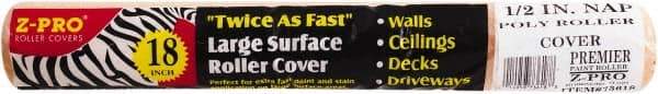 Premier Paint Roller - 1/2" Nap, 18" Wide Paint Roller Cover - Semi-Rough Texture, Polyester - Americas Industrial Supply
