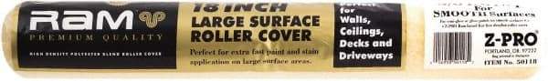 Premier Paint Roller - 1/4" Nap, 18" Wide Paint Roller Cover - Smooth Texture, Polyester - Americas Industrial Supply