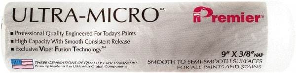 Premier Paint Roller - 3/8" Nap, 9" Wide Paint Roller Cover - Semi-Smooth Texture, Microfiber - Americas Industrial Supply