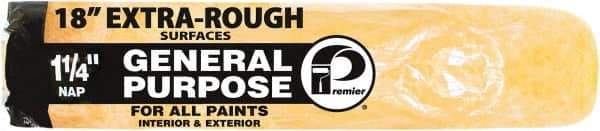 Premier Paint Roller - 1-1/4" Nap, 18" Wide Paint Roller Cover - Extra-Rough Texture, Polyester - Americas Industrial Supply