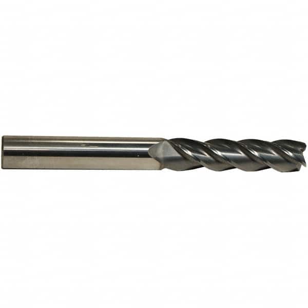 Emuge - 7/16" Diam, 2" LOC, 4 Flute Solid Carbide Roughing & Finishing End Mill - CrN Finish, 4-1/2" OAL, 7/16" Shank Diam, Cylindrical Shank, 38° Helix, Centercutting, Stub Length - Americas Industrial Supply