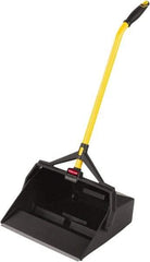 Rubbermaid - 16-7/8" Wide x 29" Deep x 12" High Handheld Dustpan - Plastic Body, 27" Handle, Black - Americas Industrial Supply