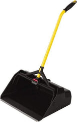 Rubbermaid - 20-7/16" Wide x 29" Deep x 11" High Handheld Dustpan - Plastic Body, 27" Handle, Black - Americas Industrial Supply