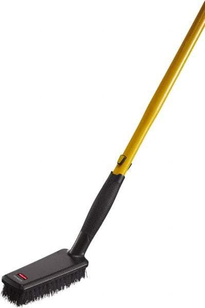 Rubbermaid - 1-1/4" Bristle Length, Polypropylene Scrub Brush - 6" Long x 2-1/2" Wide Head, 11-3/8" OAL, Ergonomic Handle, Black, Polypropylene Block - Americas Industrial Supply