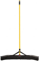 Rubbermaid - 36" Medium Duty Synthetic Push Broom - 3" Bristle Length, Foam Block, Threaded Handle Connection, Handle Included - Americas Industrial Supply