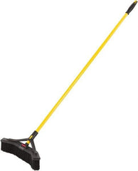 Rubbermaid - 18" Medium Duty Polypropylene Push Broom - 3" Bristle Length, Foam Block, Threaded Handle Connection, Handle Included - Americas Industrial Supply