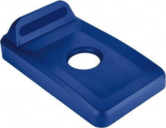 Rubbermaid - Rectangle Lid for Use with 23 Gal Rectangular Recycle Containers - Blue, Polypropylene, For Slim Jim Trash Cans - Americas Industrial Supply