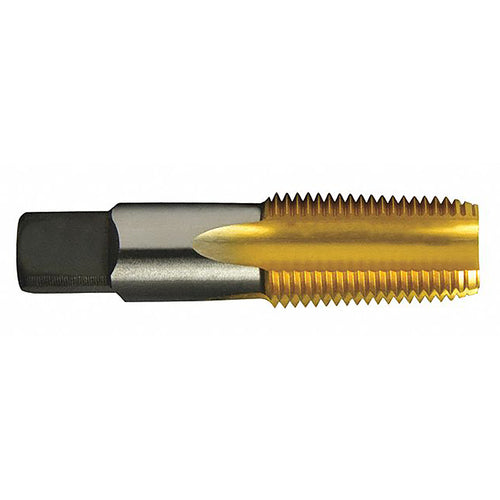 ‎1/8-27 NPTF 5 Flute Taper Pipe HSS Medium Hook Taper Pipe Tap- TiN - Exact Industrial Supply
