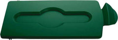 Rubbermaid - Rectangle Lid for Use with 23 Gal Rectangular Recycle Containers - Green, Polypropylene, For Slim Jim Trash Cans - Americas Industrial Supply