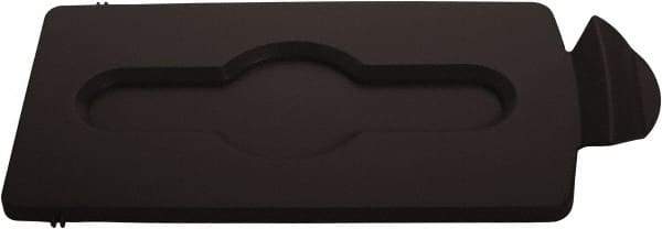 Rubbermaid - Rectangle Lid for Use with 23 Gal Rectangular Recycle Containers - Brown, Polypropylene, For Slim Jim Trash Cans - Americas Industrial Supply