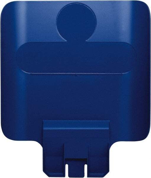 Rubbermaid - Square Lid for Use with 23 Gal Rectangular Recycle Containers - Blue, Polypropylene, For Slim Jim Trash Cans - Americas Industrial Supply