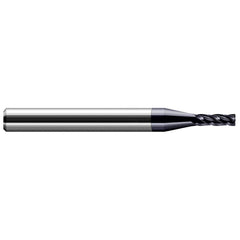 Corner Radius End Mill: 5/16″ Dia, 1″ LOC, 0.04″ Radius, 4 Flutes, Solid Carbide 2-1/2″ OAL, 5/16″ Shank Dia, 30 ° Helix, AlTiN Coated, Corner Radius End, Centercutting