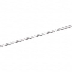 Extra Length Drill Bit: 0.1378″ Dia, 135 °, Solid Carbide Uncoated, 4.7638″ Flute Length, 6.4961″ OAL, Spiral Flute, Series B274SGL
