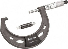 Starrett - 2 to 3" Range, 0.0001" Graduation, Mechanical Outside Micrometer - Ratchet Thimble, 1-3/4" Throat Depth, Accurate to 0.0001" - Americas Industrial Supply