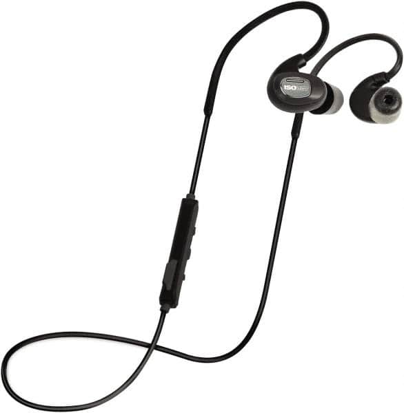 ISOtunes - Reusable, 27 dB Behind Neck Noise Isolating Earbud - ANSI S3.19-1974 Specification, Black Cup, Black Plug - Americas Industrial Supply