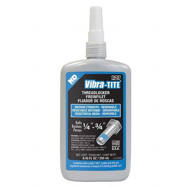 Vibra-Tite - 250 mL Bottle, Blue, Medium Strength Threadlocker - Americas Industrial Supply