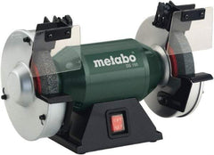 Metabo - 6" Wheel Diam x 3/4" Wheel Width, 0.4 hp Bench Grinder - 1/2" Arbor Hole Diam, 1 Phase, 3,570 Max RPM, 120 Volts - Americas Industrial Supply