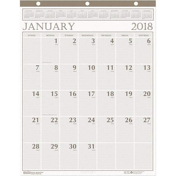 House of Doolittle - 12 Sheet, 20 x 26", Wall Calendar - Beige - Americas Industrial Supply