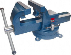 Bessey - 8" Jaw Width, 10" Opening Capacity, 4-1/8" Throat Depth, Steel Swivel Bench Vise - Bolt Down Base Attachment - Americas Industrial Supply