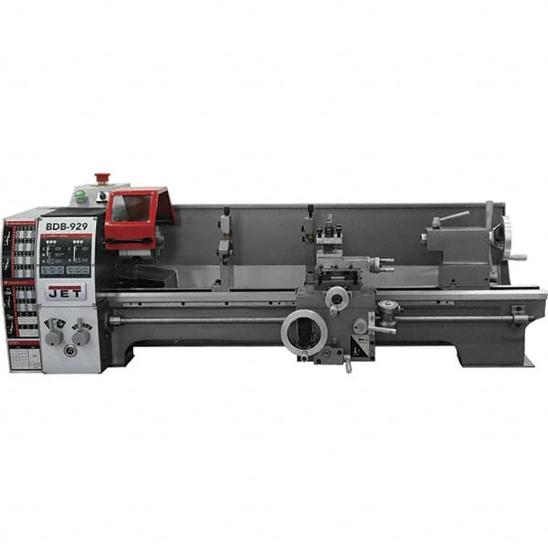 Jet - 8-3/4" Swing, 27-1/2" Between Centers, 115 Volt, Single Phase Bench Lathe - 3MT Taper, 3/4 hp, 130 to 2,000 RPM, 3/4" Bore Diam, 20" Deep x 30" High x 55" Long - Americas Industrial Supply